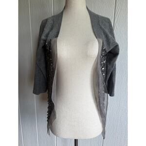 Valentino Silk Cashmere Blend Open Sweater Cardigan Sequins, XS